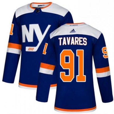 Mens Adidas New York Islanders 91 John Tavares Premier Blue Alternate NHL Jersey