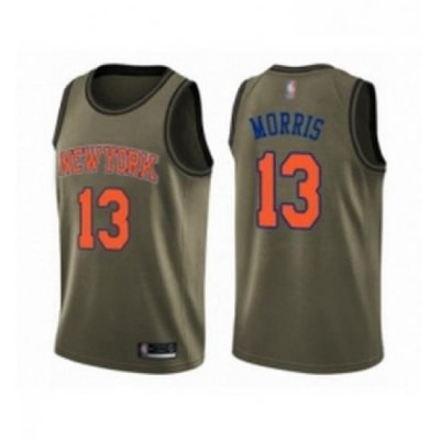 Youth New York Knicks 13 Marcus Morris Swingman Green Salute to Service Basketball Jersey