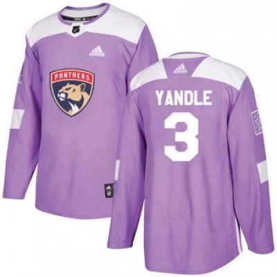 Youth Adidas Florida Panthers 3 Keith Yandle Authentic Purple Fights Cancer Practice NHL Jersey