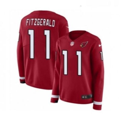 Womens Nike Arizona Cardinals 11 Larry Fitzgerald Limited Red Therma Long Sleeve NFL Jersey