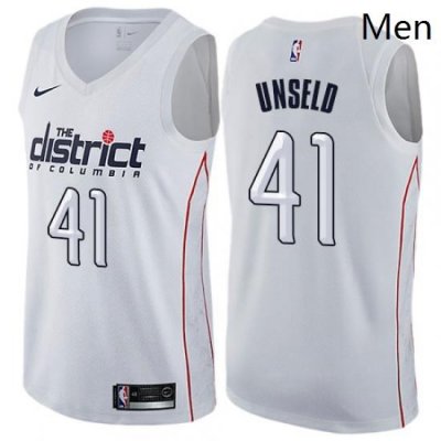 Mens Nike Washington Wizards 41 Wes Unseld Swingman White NBA Jersey City Edition