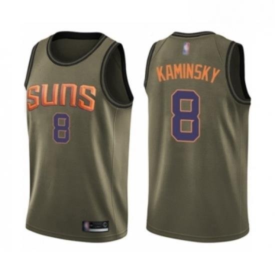 Mens Phoenix Suns 8 Frank Kaminsky Swingman Green Salute to Service Basketball Jersey