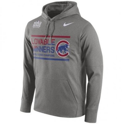 Men Chicago Cubs Grey 2016 World Series Champions Men Hoodie2