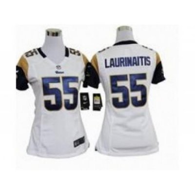 Nike Women NFL St. Louis Rams #55 James Laurinaitis White Jerseys