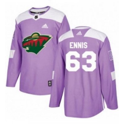 Youth Adidas Minnesota Wild 63 Tyler Ennis Authentic Purple Fights Cancer Practice NHL Jersey