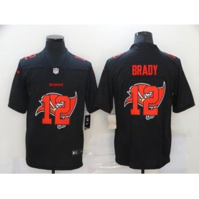 Nike Tampa Bay Buccaneers 12 Tom Brady Black Shadow Logo Limited Jersey