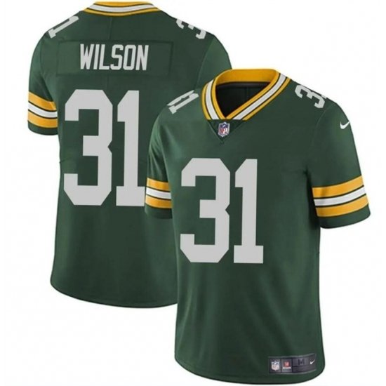 Men Green Bay Packers 31 Emanuel Wilson Green Vapor Limited Stitched Football Jersey