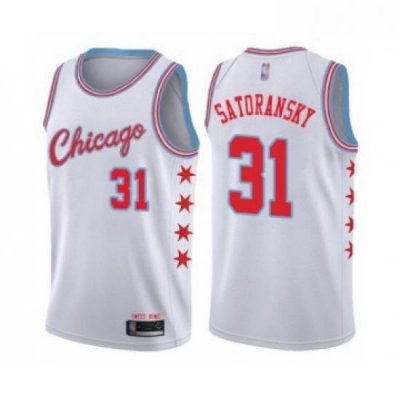 Youth Chicago Bulls 31 Tomas Satoransky Swingman White Basketball Jersey City Edition