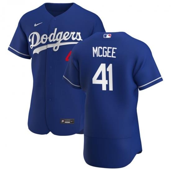 Men Los Angeles Dodgers 41 Jake McGee Men Nike Royal Alternate 2020 Flex Base Player MLB Jersey