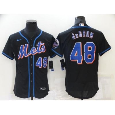 Men Nike NeW York Mets 48 Jacob deGrom Black Home Stitched Baseball Jersey