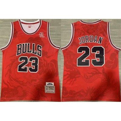 Men Chicago Bulls 23 Michael Jordan Red 1997 98 Throwback Stitched Basketball Jersey