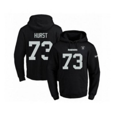 Football Mens Oakland Raiders 73 Maurice Hurst Black Name Number Pullover Hoodie