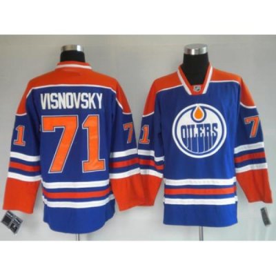 Edmonton Oilers #71 VISNOVSKY blue Jerseys