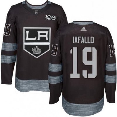 Mens Adidas Los Angeles Kings 19 Alex Iafallo Premier Black 1917 2017 100th Anniversary NHL Jersey