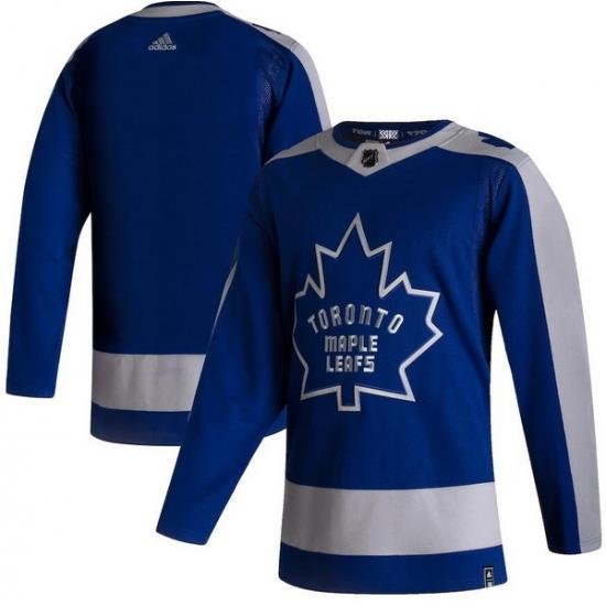 Men Toronto Maple Leafs Blank Blue 2020 21 Reverse Retro Adidas Jersey