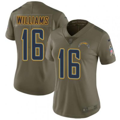 Nike Chargers #16 Tyrell Williams Olive Womens Stitched NFL Limited 2017 Salute to Service Jersey