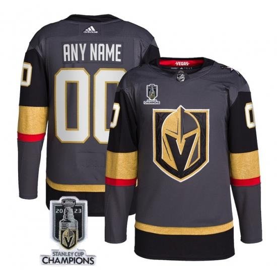 Men Women Youth Vegas Golden Knights Active Player Custom Gray 2023 Stanley Cup Champions Stitched Jersey