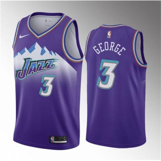 Men Utah Jazz 3 Keyonte George Purple 2023 Draft Classic Edition Stitched Basketball Jersey