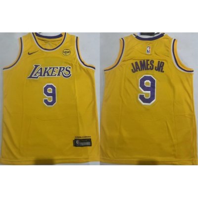 Youth Los Angeles Lakers 9 Bronny James Jr  Yellow Stitched Basketball Jersey