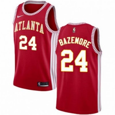 Mens Nike Atlanta Hawks 24 Kent Bazemore Swingman Red NBA Jersey Statement Edition