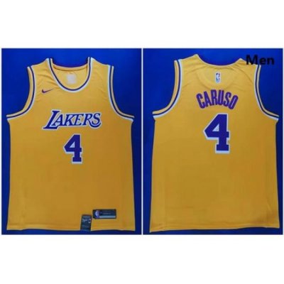 Lakers 4 Alex Caruso Yellow Nike City Edition Swingman Jersey