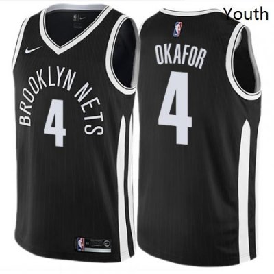 Youth Nike Brooklyn Nets 4 Jahlil Okafor Swingman Black NBA Jersey City Edition