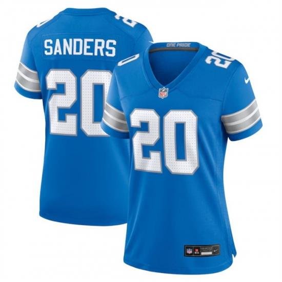 Women Detroit Lions 20 Barry Sanders Blue Stitched Jersey