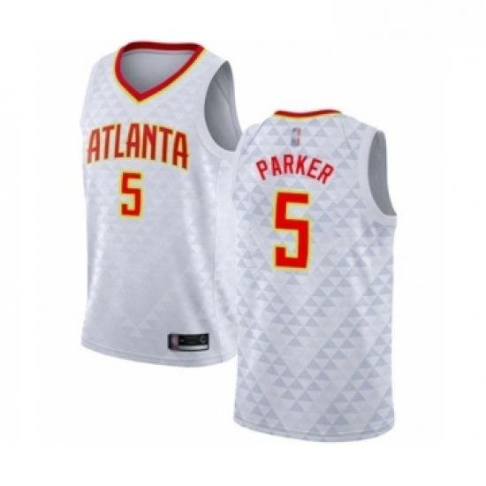 Youth Atlanta Hawks 5 Jabari Parker Swingman White Basketball Jersey Association Edition