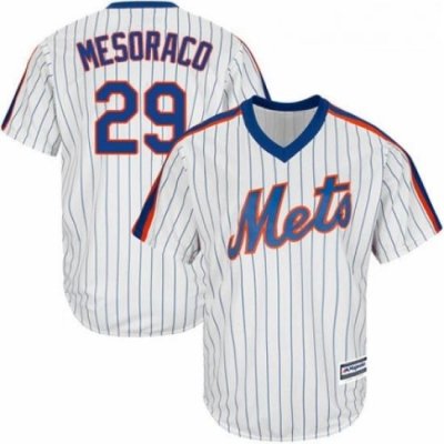 Youth Majestic New York Mets 29 Devin Mesoraco Authentic White Alternate Cool Base MLB Jersey