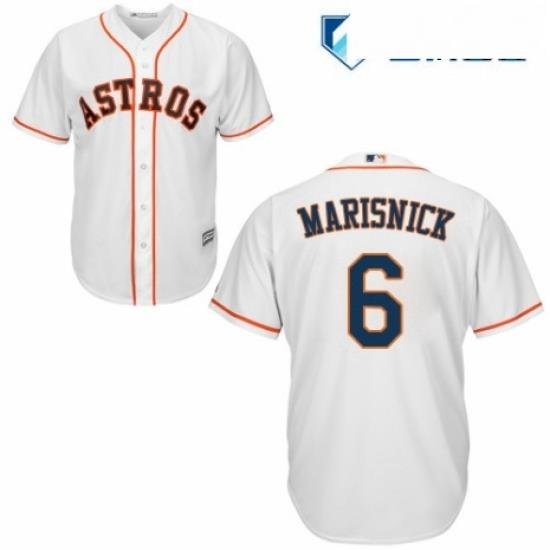 Mens Majestic Houston Astros 6 Jake Marisnick Replica White Home Cool Base MLB Jersey