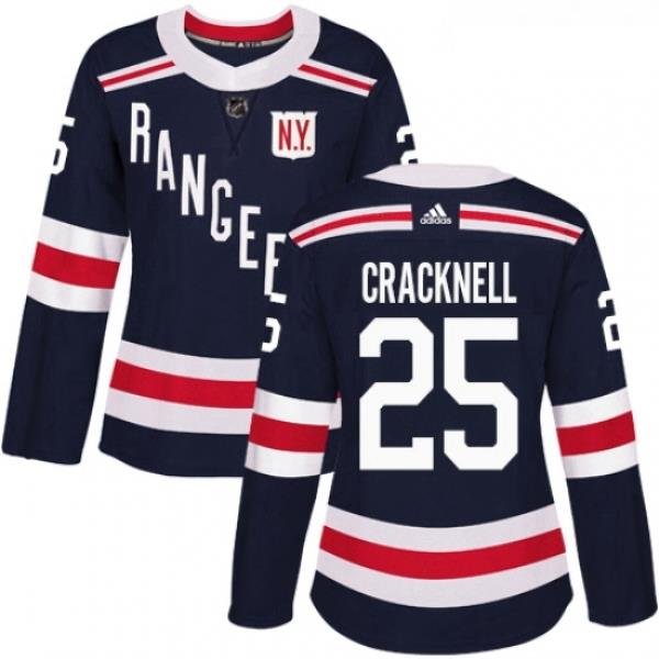 Womens Adidas New York Rangers 25 Adam Cracknell Authentic Navy Blue 2018 Winter Classic NHL Jersey