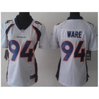 Women Nike Denver Broncos 94 DeMarcus Ware White NFL Jerseys