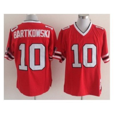 Atlanta Falcons Red 10 Steve BartkoWski Red ThroWback NFL Jerseys