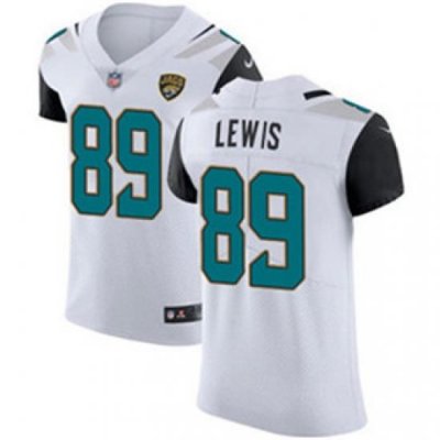 Nike Jaguars #89 Marcedes Lewis White Mens Stitched NFL Vapor Untouchable Elite Jersey