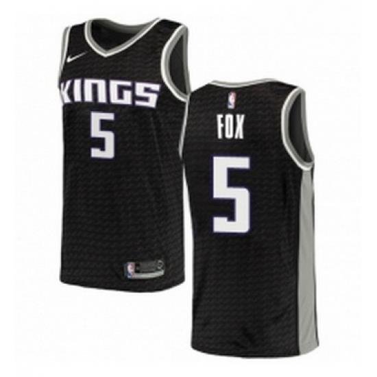 Womens Nike Sacramento Kings 5 DeAaron Fox Swingman Black NBA Jersey Statement Edition