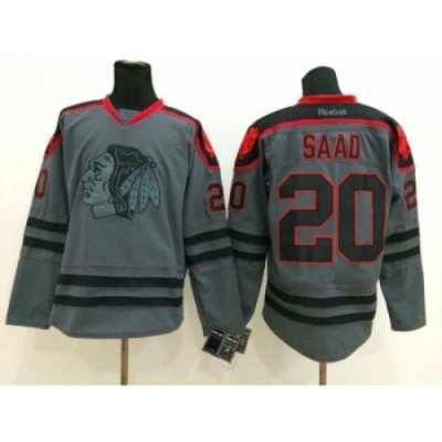 NHL chicago blackhawks #20 Brandon Saad Charcoal Cross Check Jerseys