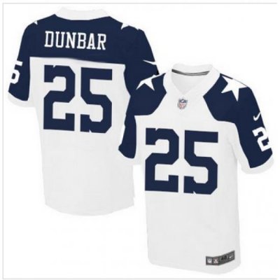 Nike Dallas CoWboys #25 Lance Dunbar White Thanksgiving ThroWback Mens Stitched NFL Elite Jersey