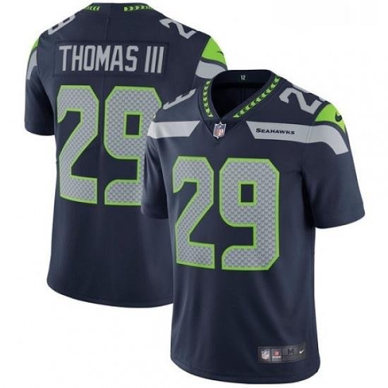 Mens Nike Seattle Seahawks 29 Earl Thomas III Steel Blue Team Color Vapor Untouchable Limited Player NFL Jersey