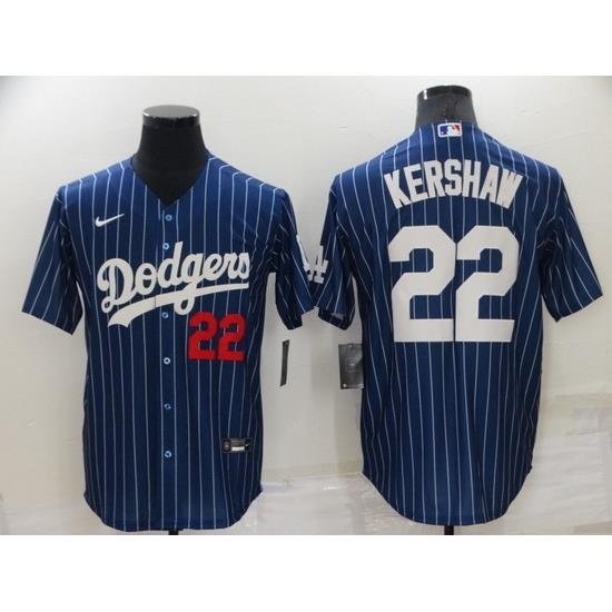 Men Los Angeles Dodgers 22 Clayton KershaW Navy Cool Base Stitched Jerseys