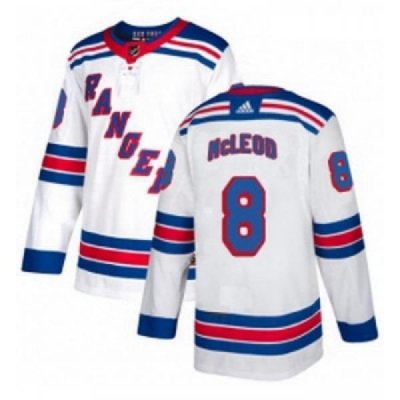 Youth Adidas New York Rangers 8 Cody McLeod Authentic White Away NHL Jersey