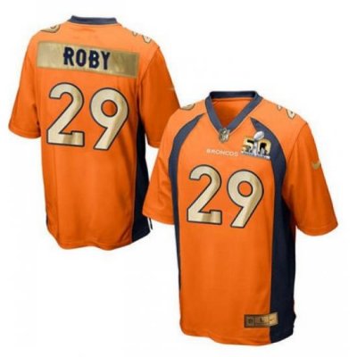 Nike Broncos #29 Bradley Roby Orange Team Color Mens Stitched NFL Game Super BoWl 50 Collection Jersey