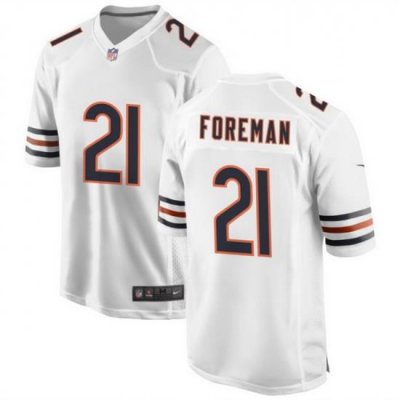 Men Chicago Bears 21 D 27Onta Foreman White Stitched Game Football Jersey