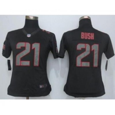 nike women nfl jerseys san francisco 49ers 21 bush black[nike impact limited][bush]