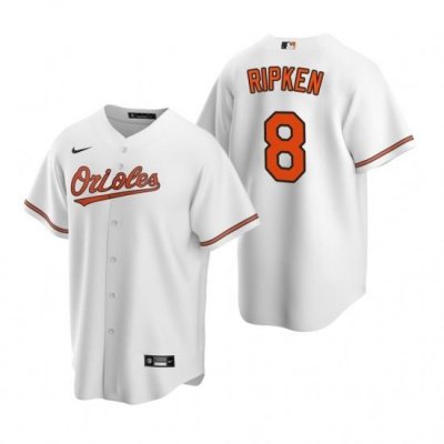 Mens Nike Baltimore Orioles 8 Cal Ripken Jr White Home Stitched Baseball Jerse