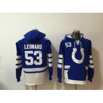 Men Nike Indianapolis Colts Darius Leonard 53 NFL Winter Thick Hoodie