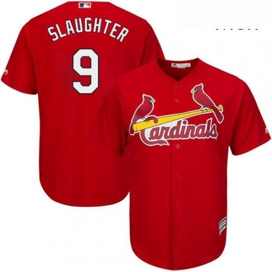 Mens Majestic St Louis Cardinals 9 Enos Slaughter Replica Red Alternate Cool Base MLB Jersey