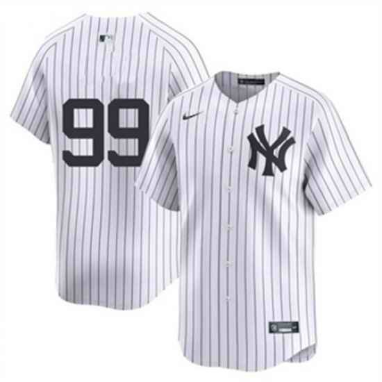 Men Nike New York Yankees 99 Aaron Judge White Cool Base Home Stitched Baseball Jersey No Name