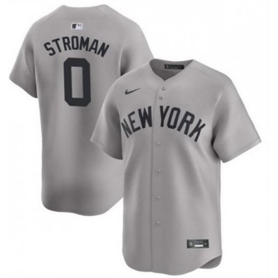 Men NeW York Yankees 0 Marcus Stroman Grey Cool Base Stitched Baseball Jersey