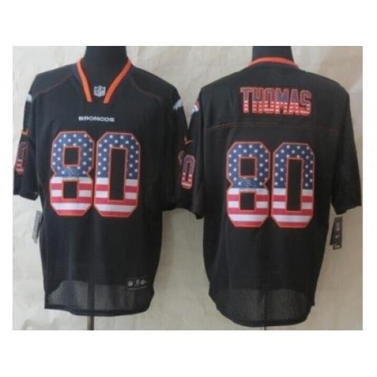 Nike Denver Broncos 80 Julius Thomas Black Elite USA Flag Fashion NFL Jersey