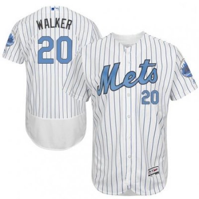 Mens Majestic New York Mets 20 Neil Walker Authentic White 2016 Fathers Day Fashion Flex Base MLB Jersey